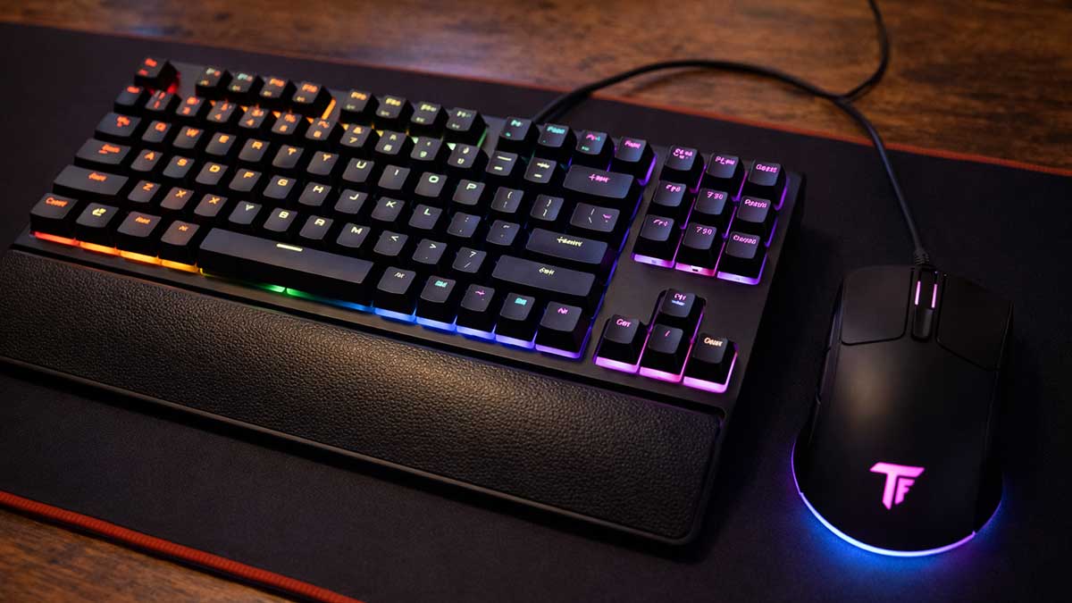 High-end gaming keyboard and mouse often featured in Ted's videos