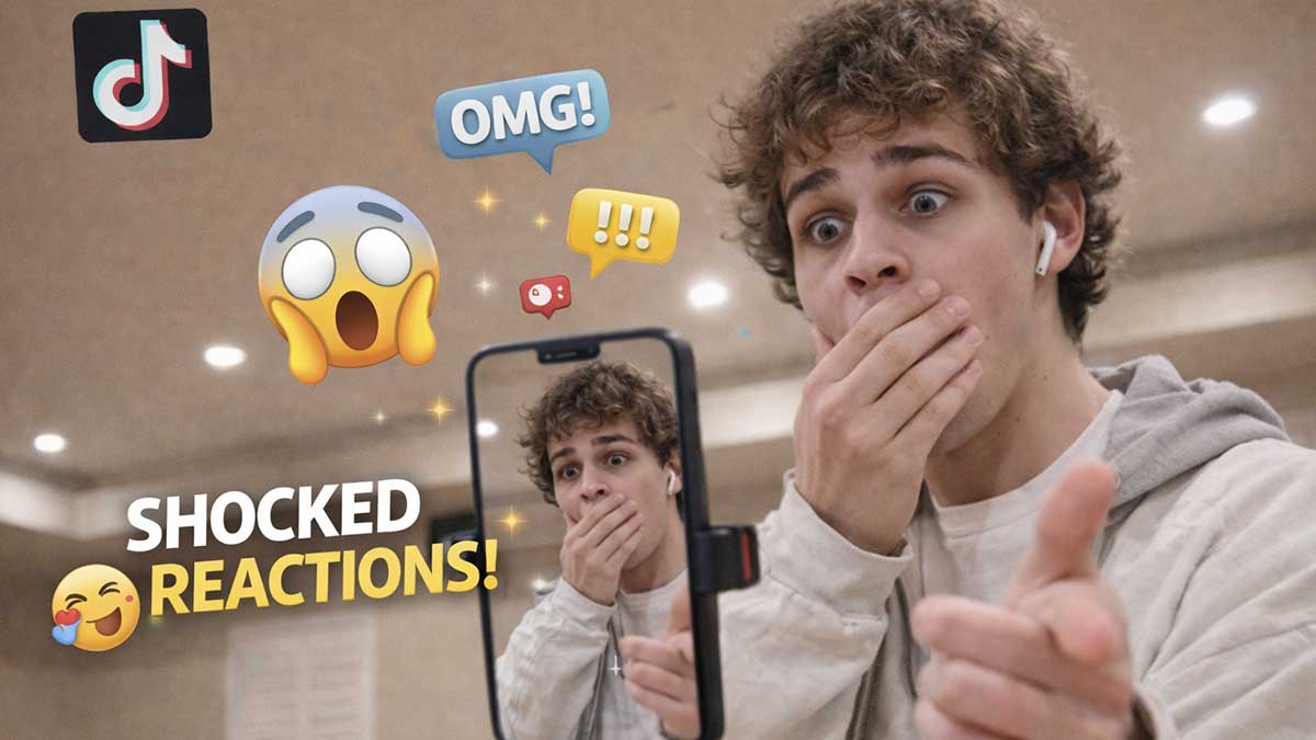 Cuz Ahjah filming TikTok comedy reaction videos