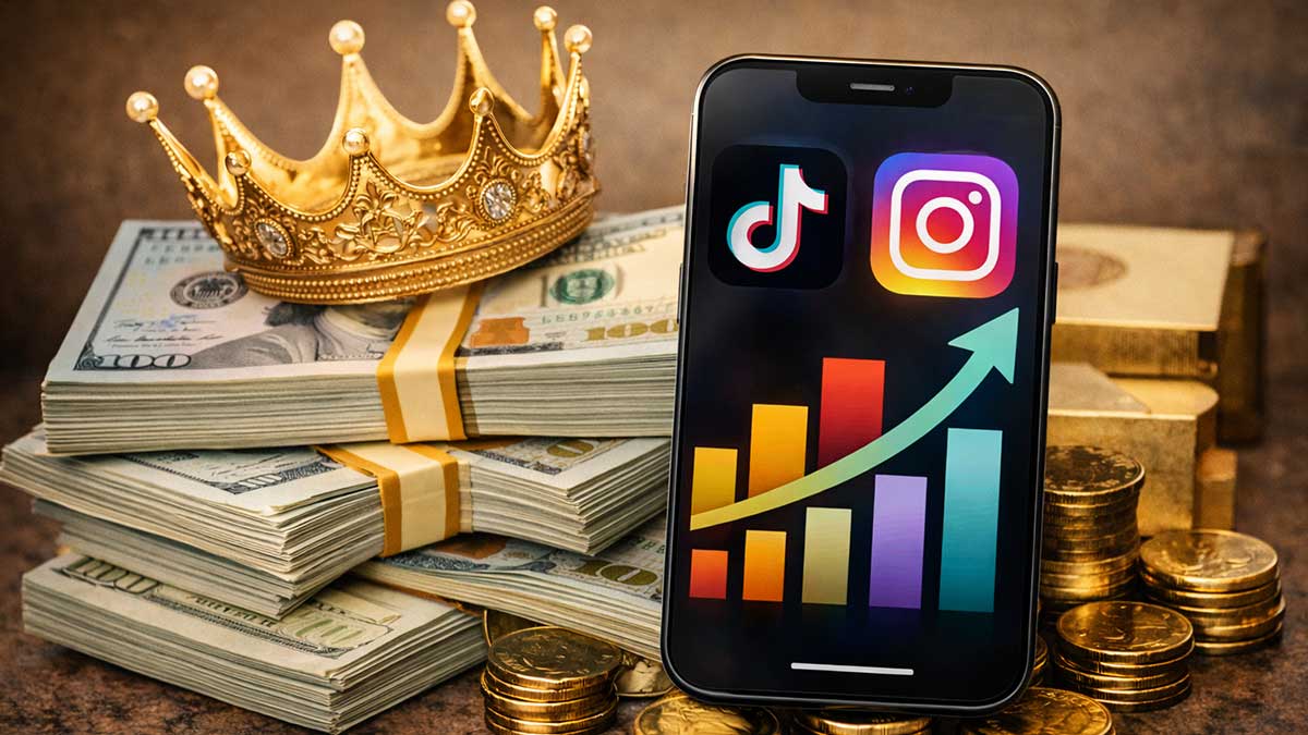 Social media influencer income and earnings concept