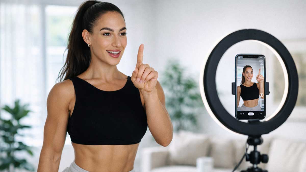 Drea Thomas recording TikTok short-form content