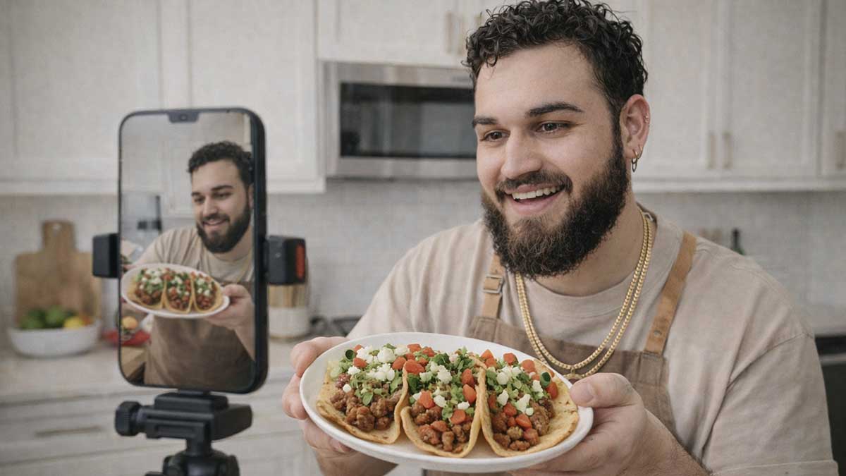 Guac Bites filming TikTok cooking and food videos