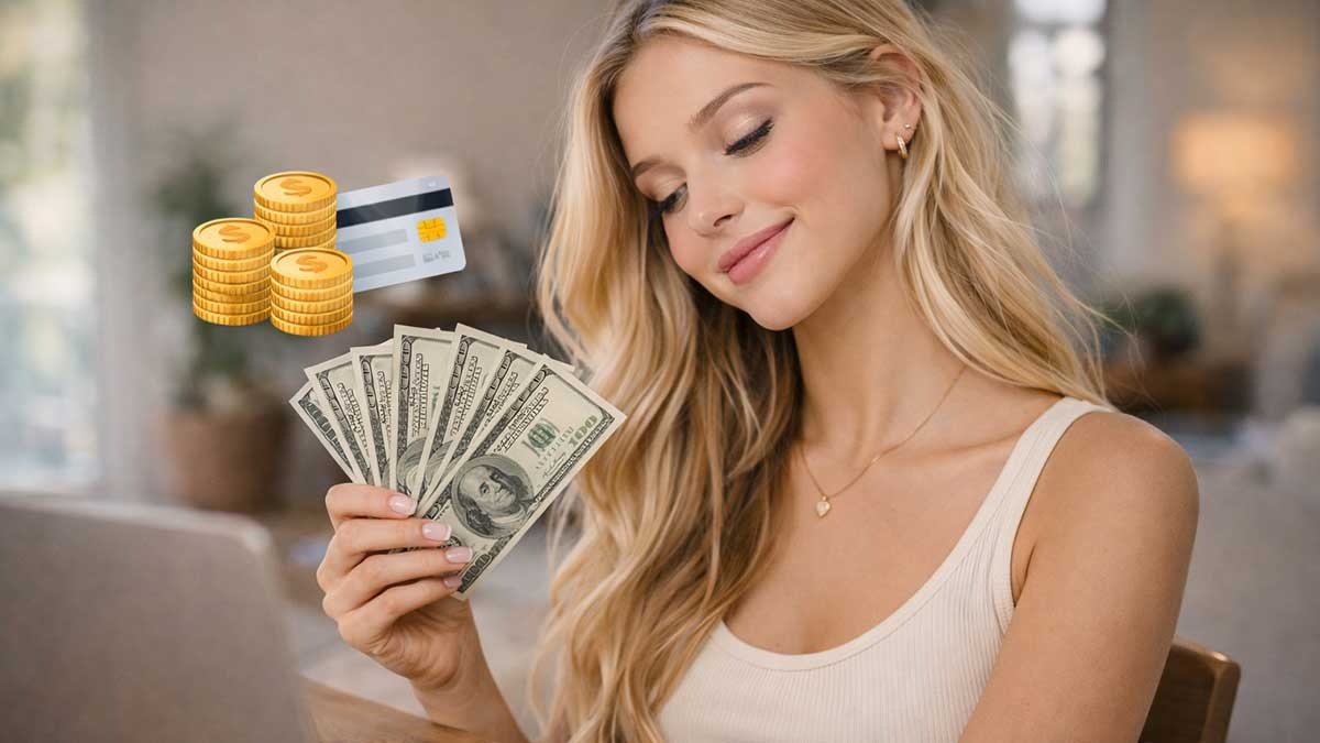 Social media influencer earnings and digital income concept