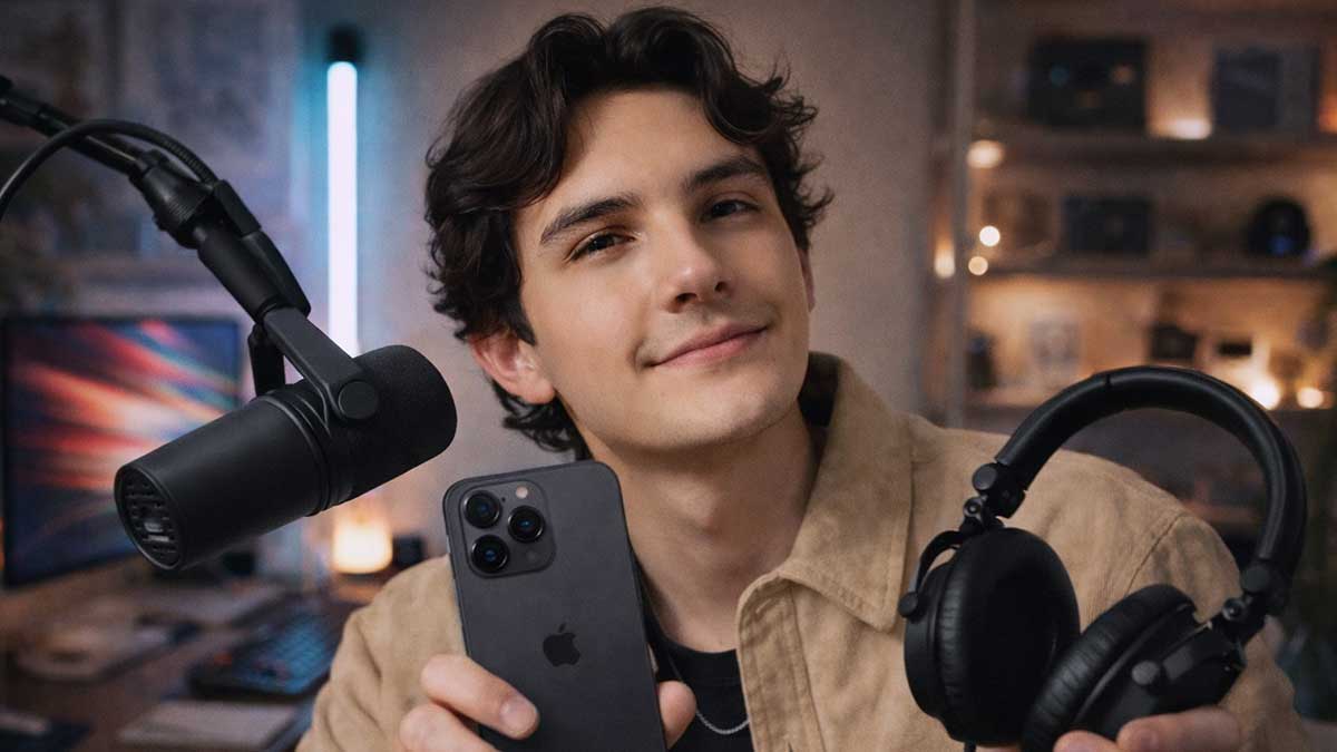 Nathan Espinoza filming TikTok tech review and trend content