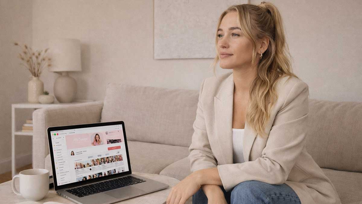 A professional editorial portrait of Alix Traeger in a modern setting