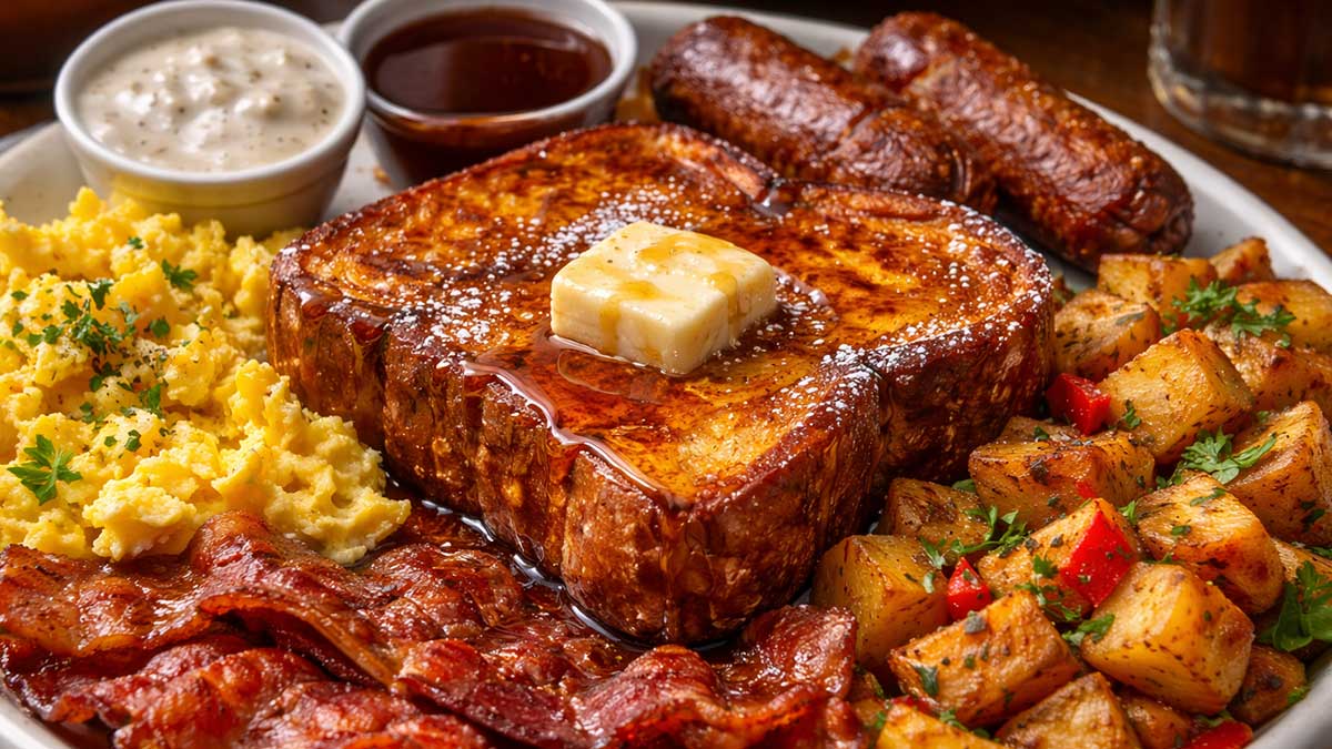 A close up shot of a viral food trend breakfast plate