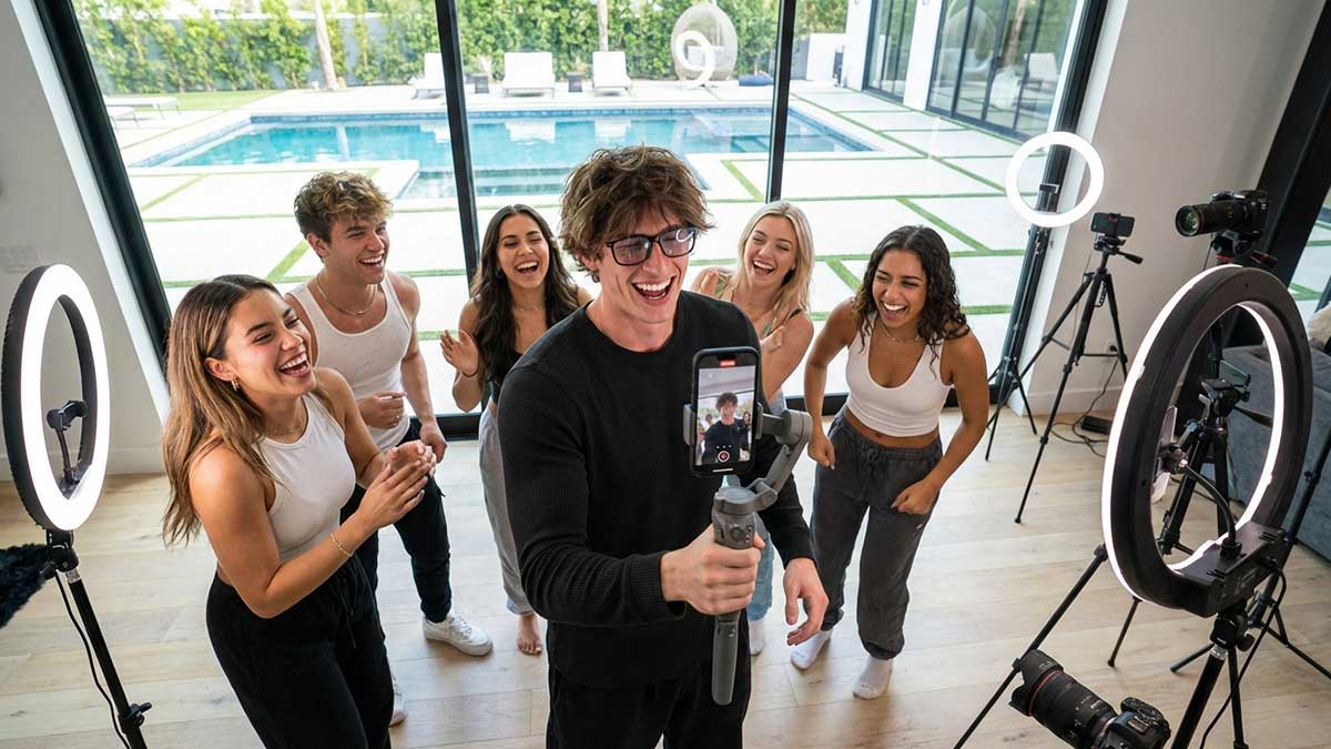 Jacob Day collaborating with friends from the Hype House in 2026