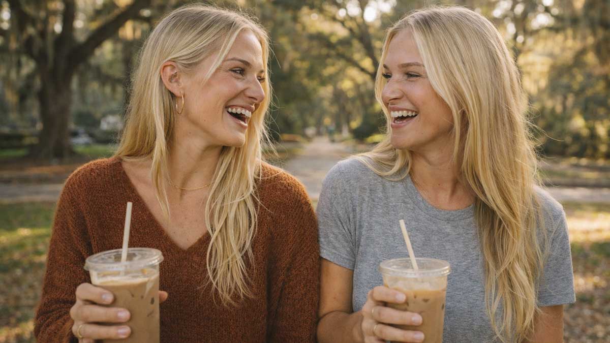Beth Anne Brice casually spending time with her twin sister in Georgia