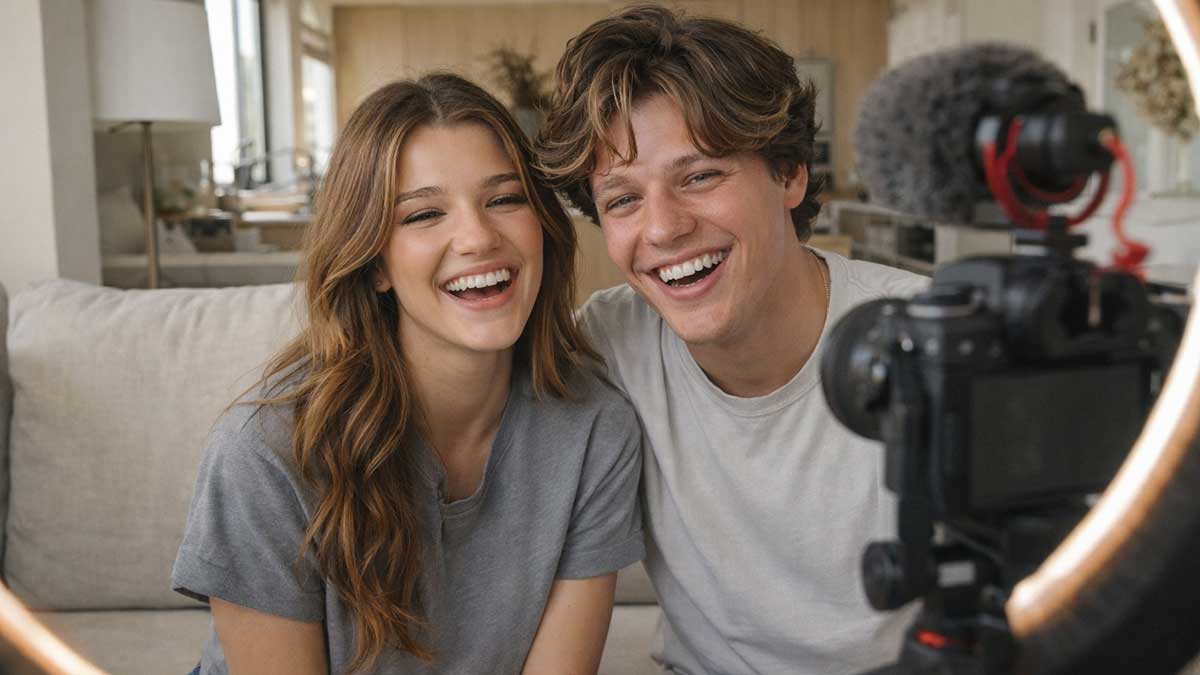 Brooke Monk and Sam Dezz creating content together