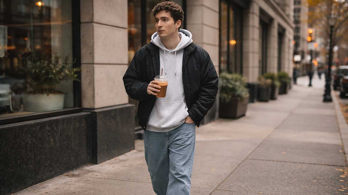 Candid lifestyle photo of Jacob Capozzi outdoors