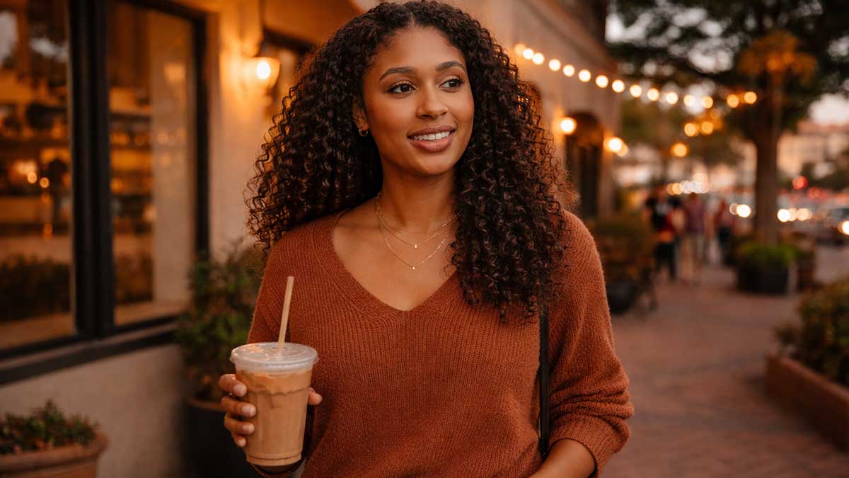 Bria Jones smiling happily with her husband Andrew Nesbit