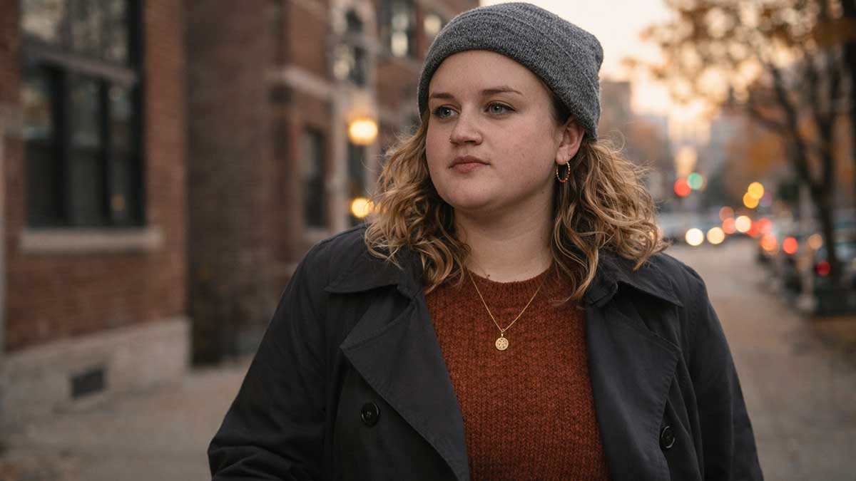 Candid style photo of Erin Hattamer in Chicago