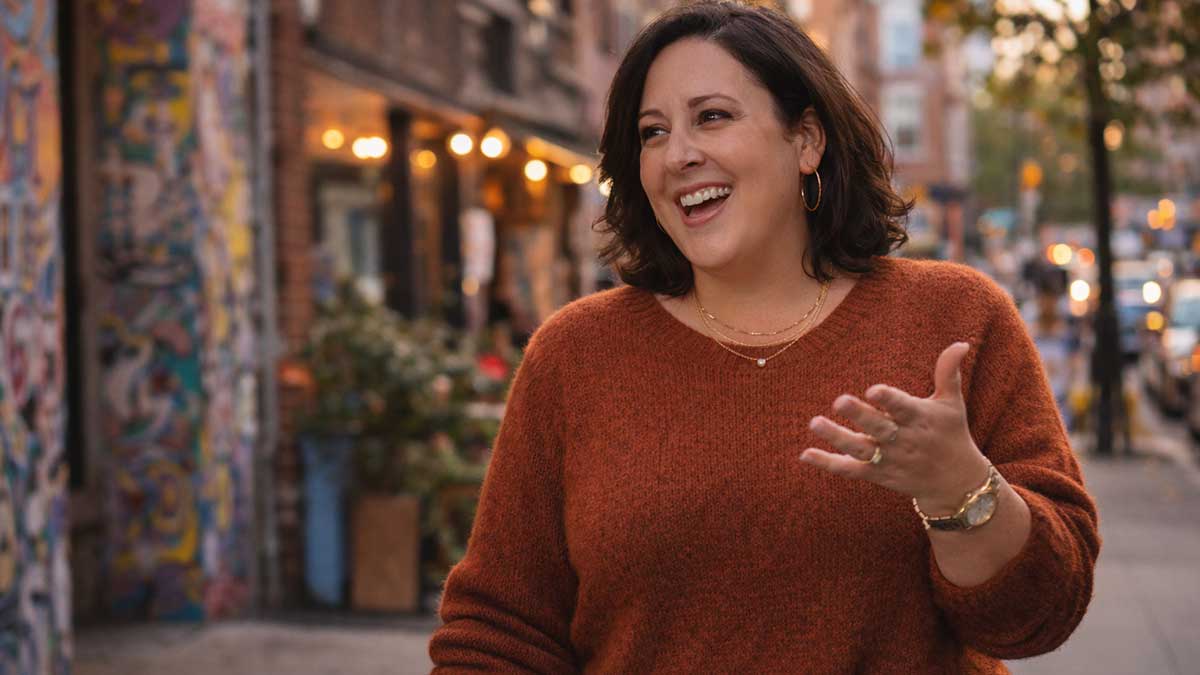 Robyn Schall smiling happily with her engagement ring