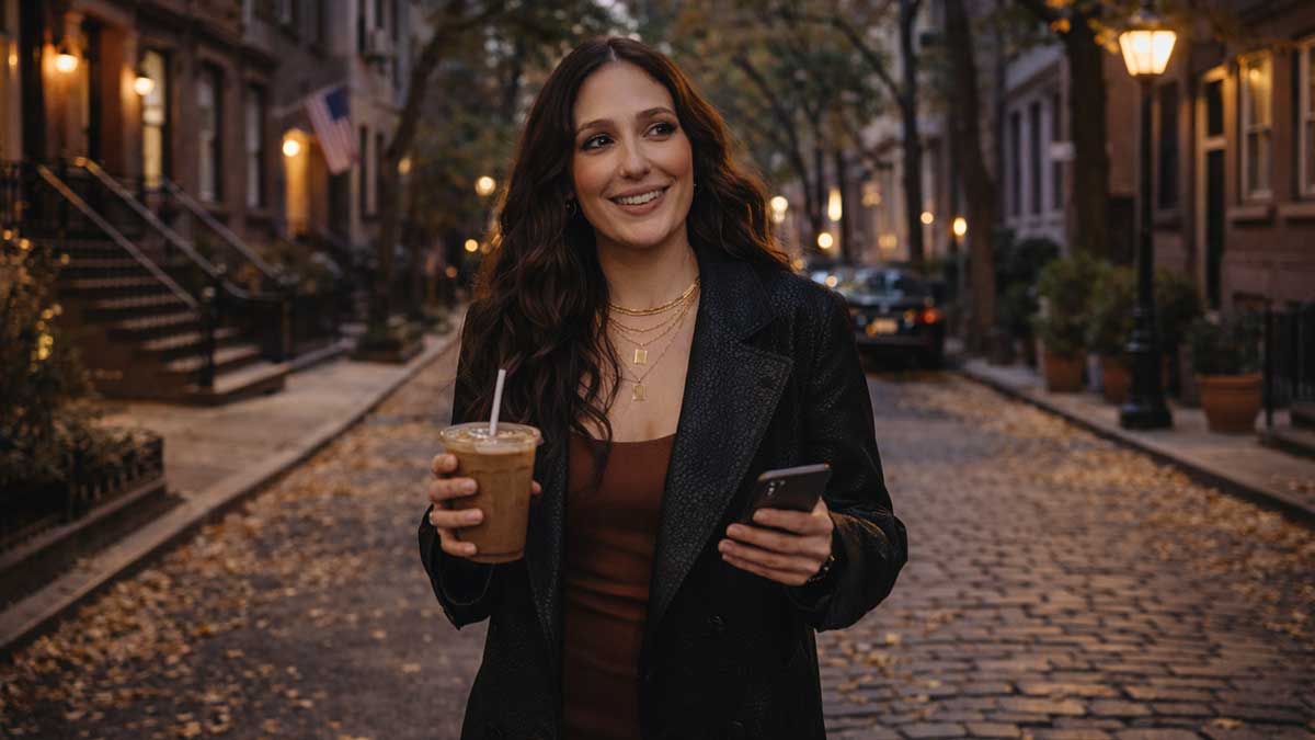 Candid style photo of Tefi Pessoa in New York City